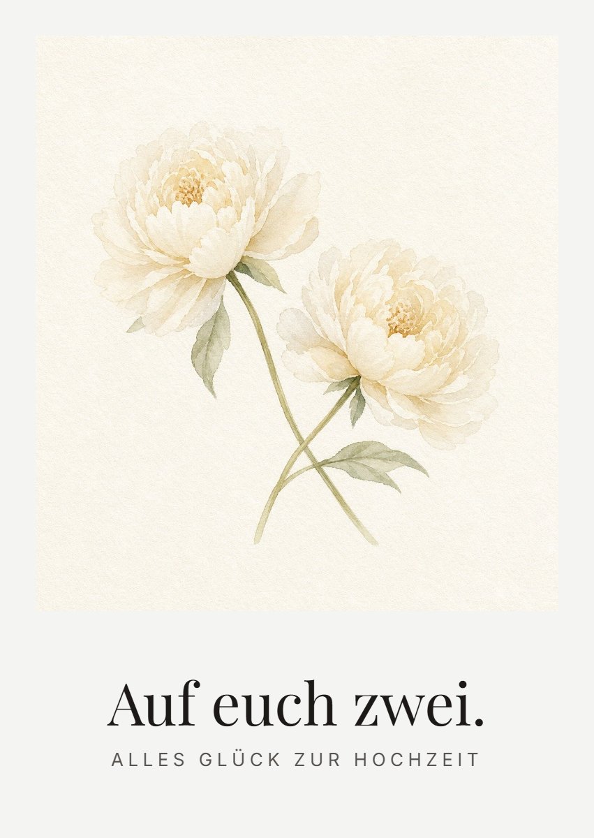 Auf euch zwei. — Alles Glück zur Hochzeit